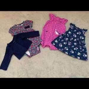 Navy, Purple Dresses and Romper